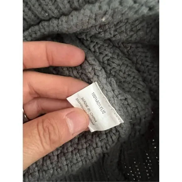 Fashion brands roll neck blue white and gray striped sweater L - Picture 3 of 4